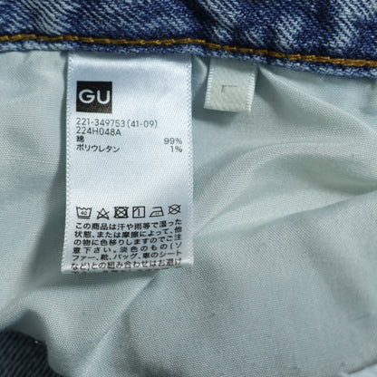 GU ジーユー★ストレートデニム Gパン ジーンズ 大きいサイズL ブルー系 z22218