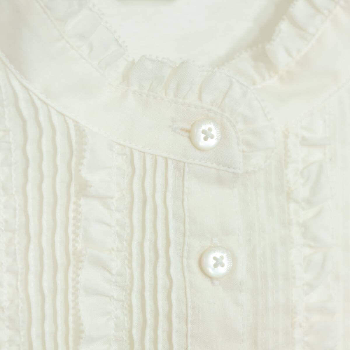 ピンクハウス★♪ピコフリルたっぷり♪華やかな長袖カットソー レイヤード ブラウス サイズ3(M) 白系 z20396