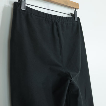 ピンクハウス★裾たくし上げリボン♪ロングパンツ ストレッチ 大きいサイズL 黒系 無地 z22657
