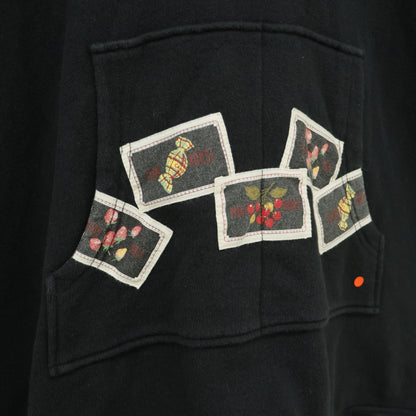 ピンクハウス★パーラー刺繍♪フーディパーカー 黒系 ギンガム使い♪2023年製 無地 z23193