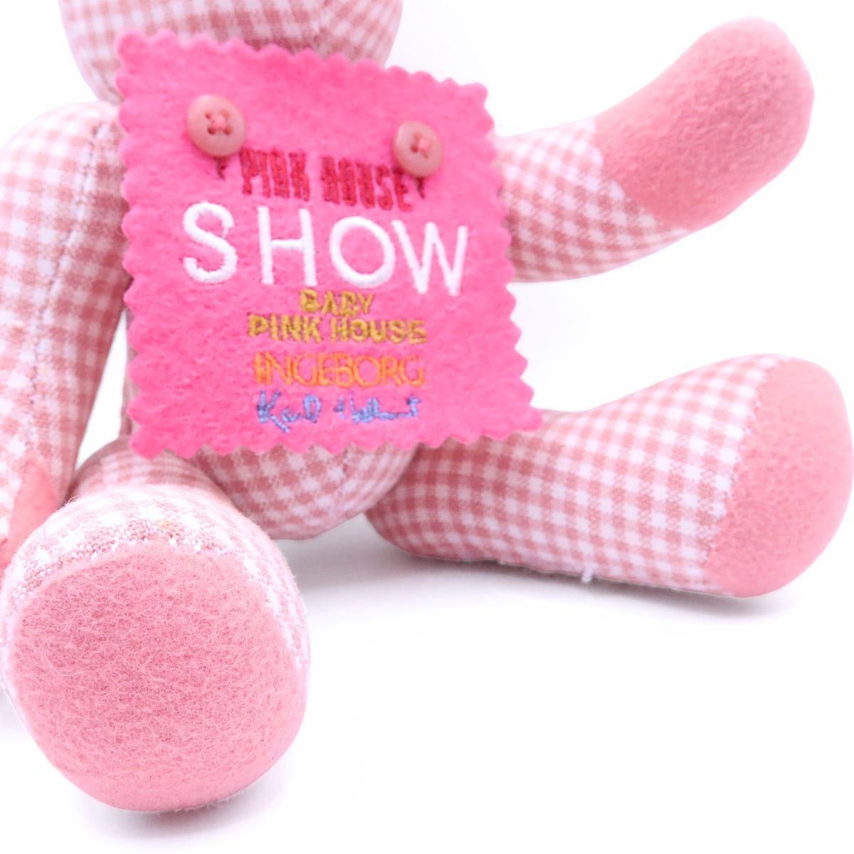 【レア】ピンクハウス★SHOWゼッケン テディベアぬいぐるみマスコット ギンガムチェック ピンク系 ＊so173
