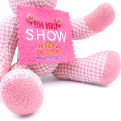 【レア】ピンクハウス★SHOWゼッケン テディベアぬいぐるみマスコット ギンガムチェック ピンク系 ＊so173