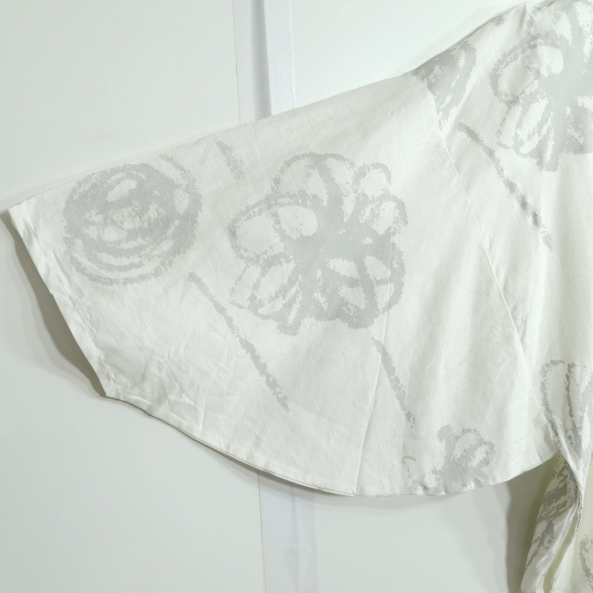 【美品！】SOUSOU ソウソウ★薙刀四角衣 貫頭衣 サイズS 白×グレー系 麻混 フレンチ袖カットソー z22724
