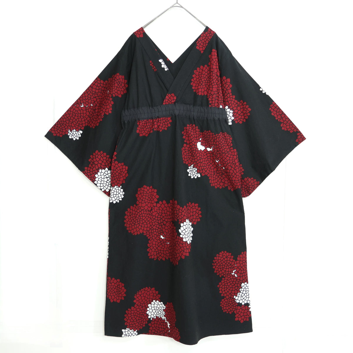 【美品】SOUSOU ソウソウ★綿麻混！みたて衣  サイズM 黒×白×赤系 ワンピース z22473