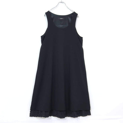 【美品】ピンクハウス★裾段々フリル♪シンプル可愛いジャンパースカート カットソー素材 黒系 無地 z20252