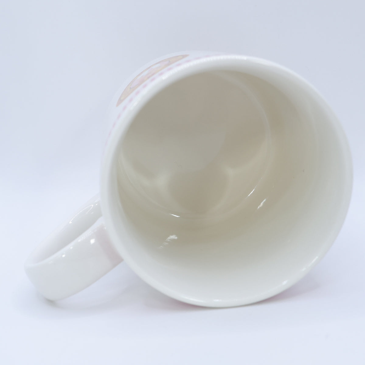 ピンクハウス★キューピーチェック柄マグカップ ロゴ入 陶器 コップ  ギンガムチェック アイボリー系 so403