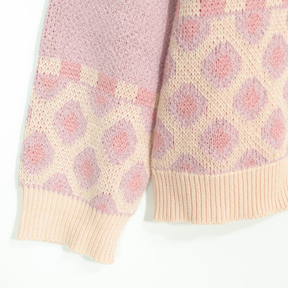 【美品】ピンクハウス★苺モチーフジャガードニット 長袖セーター ピンク系 2026年製 厚手 z22907