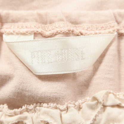 ピンクハウス★カットソー フリル付き♪異素材ミックス♪レターパック可 大きいサイズ4(L) 薄いピンク系 ＊z11542
