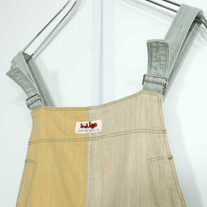 HAI SPORTING GEAR イッセイミヤケ★パッチワーク♪ジャンパースカート サイズM ベージュ×黄色×グレー系 無地 z22228