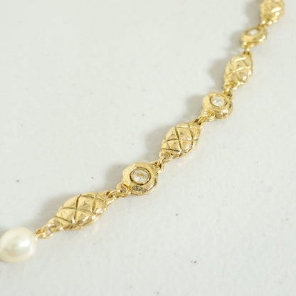 インゲボルグ★ロングネックレス パール ビジュー ゴールド アクセサリー ヴィンテージ風 ゴールド系 so452