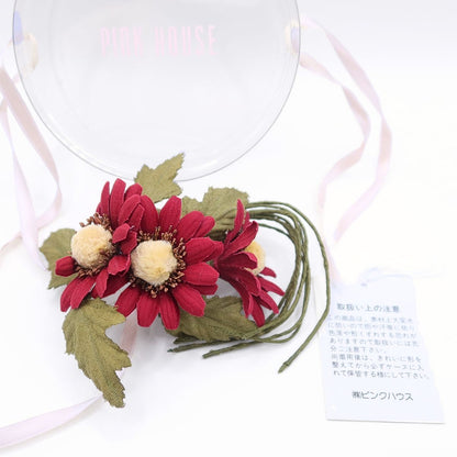 【美品】ピンクハウス系★大人可愛い！ ひな菊ブーケ コサージュ 赤系 ＊ko097