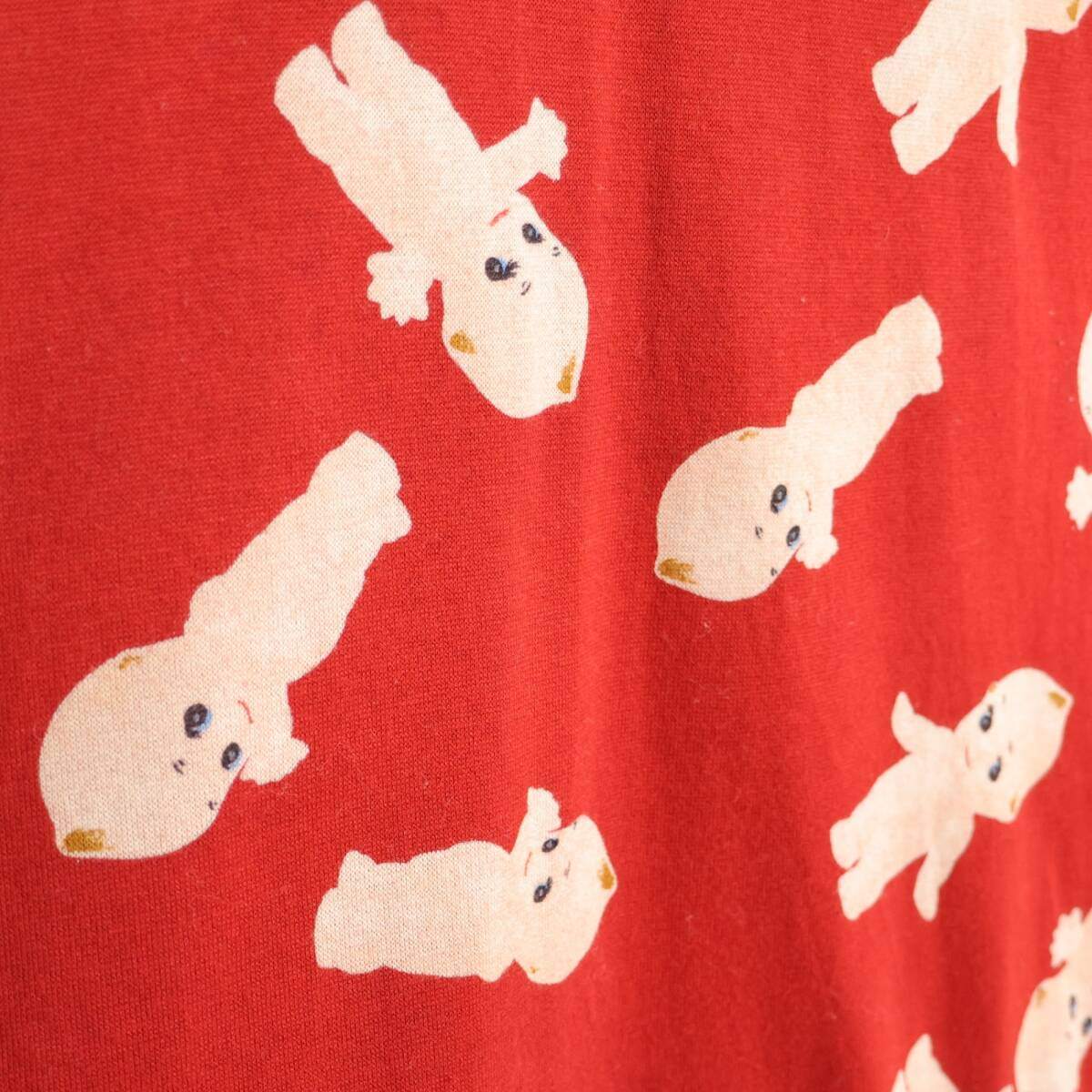 ピンクハウス★可愛い！キューピーちゃんがいっぱい総柄 半袖Tシャツ 綿100% サイズ9号 赤系 z21172