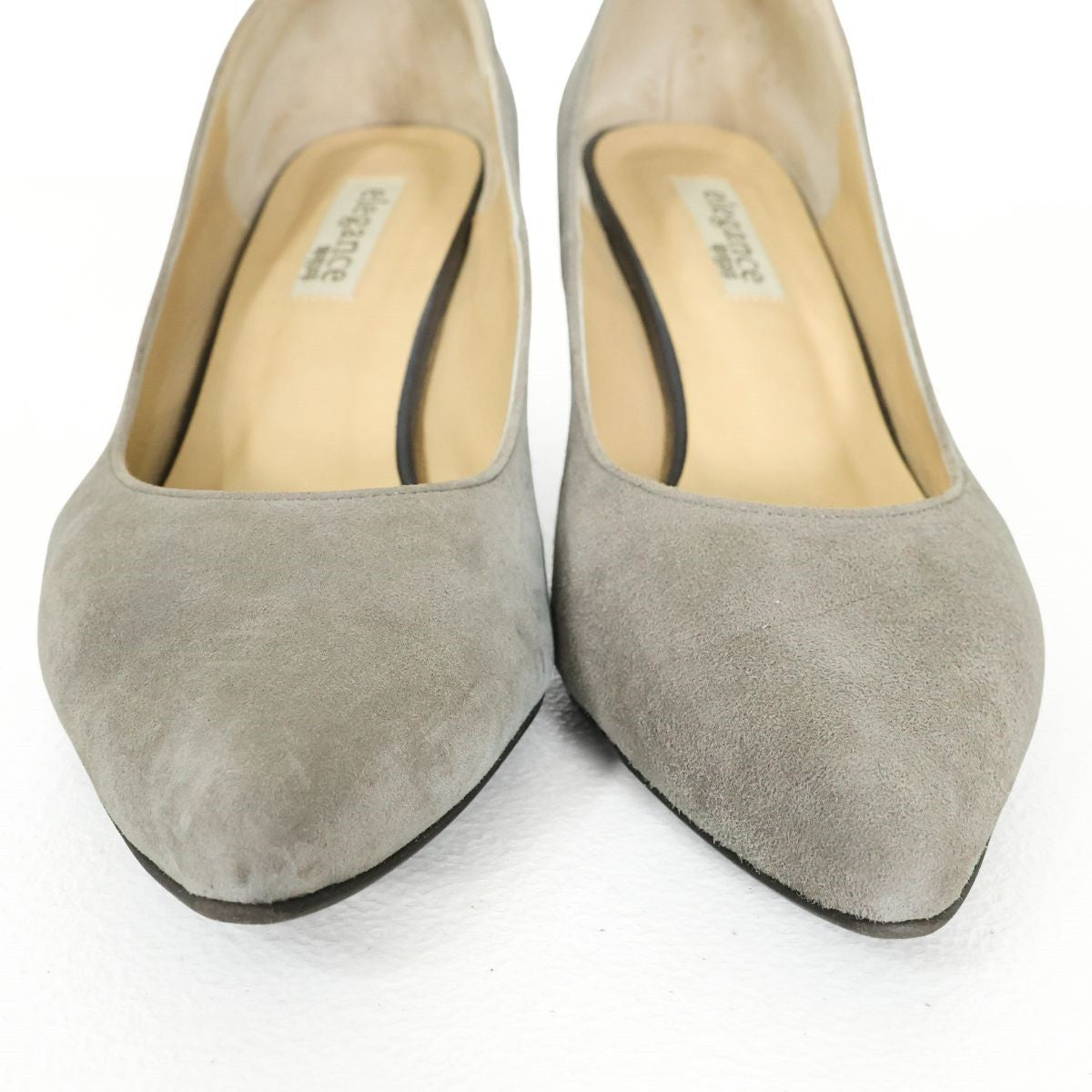卑弥呼★大人上品♪ スウェード調パンプス ハイヒール ポインテッドトゥ 大きいサイズ26 グレー系 sh191