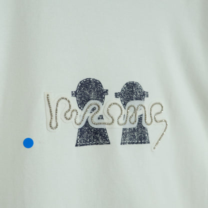 PICONE ピッコーネ★きらめくビーズ♪半袖カットソー Tシャツ　サイズ38 白系 無地 z22749