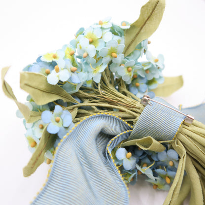 【美品】ピンクハウス★あじさいの花束♪豪華ブーケコサージュ ブルー系　＊ko074