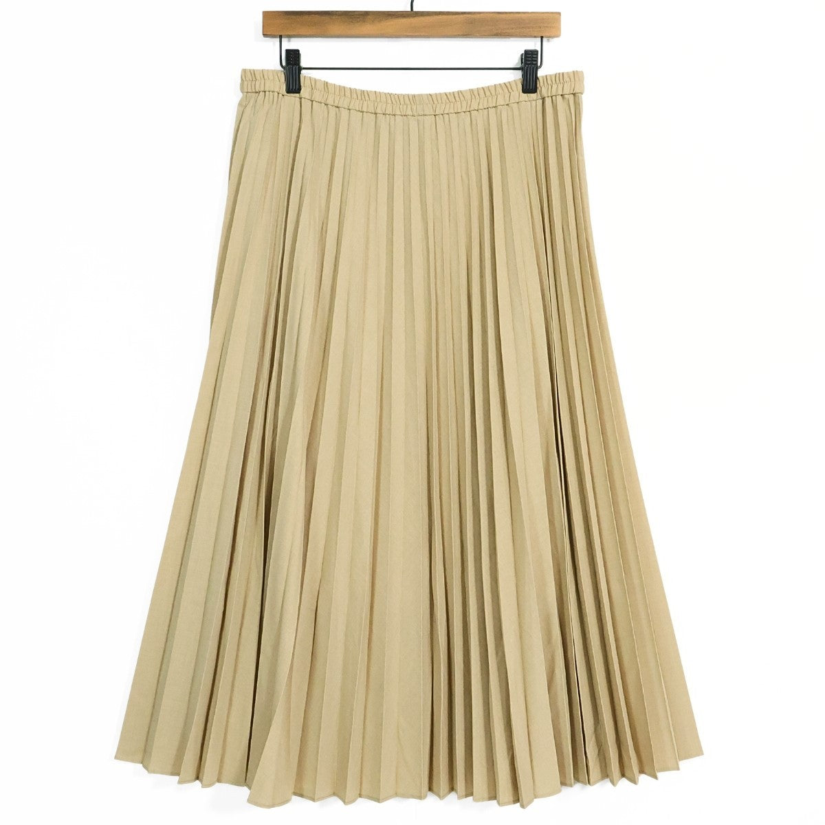 【新品タグ付】UNIQLO★アコーディオンプリーツロングスカート♪裏地付き 大きいサイズXXL ベージュ系 z22884