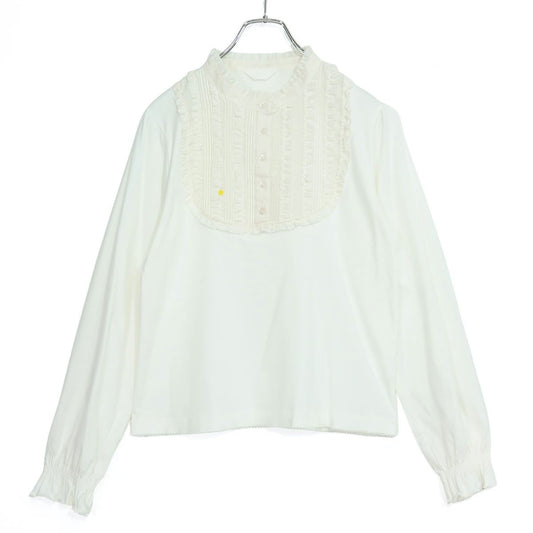 ピンクハウス★♪ピコフリルたっぷり♪華やかな長袖カットソー レイヤード ブラウス サイズ3(M) 白系 z20396