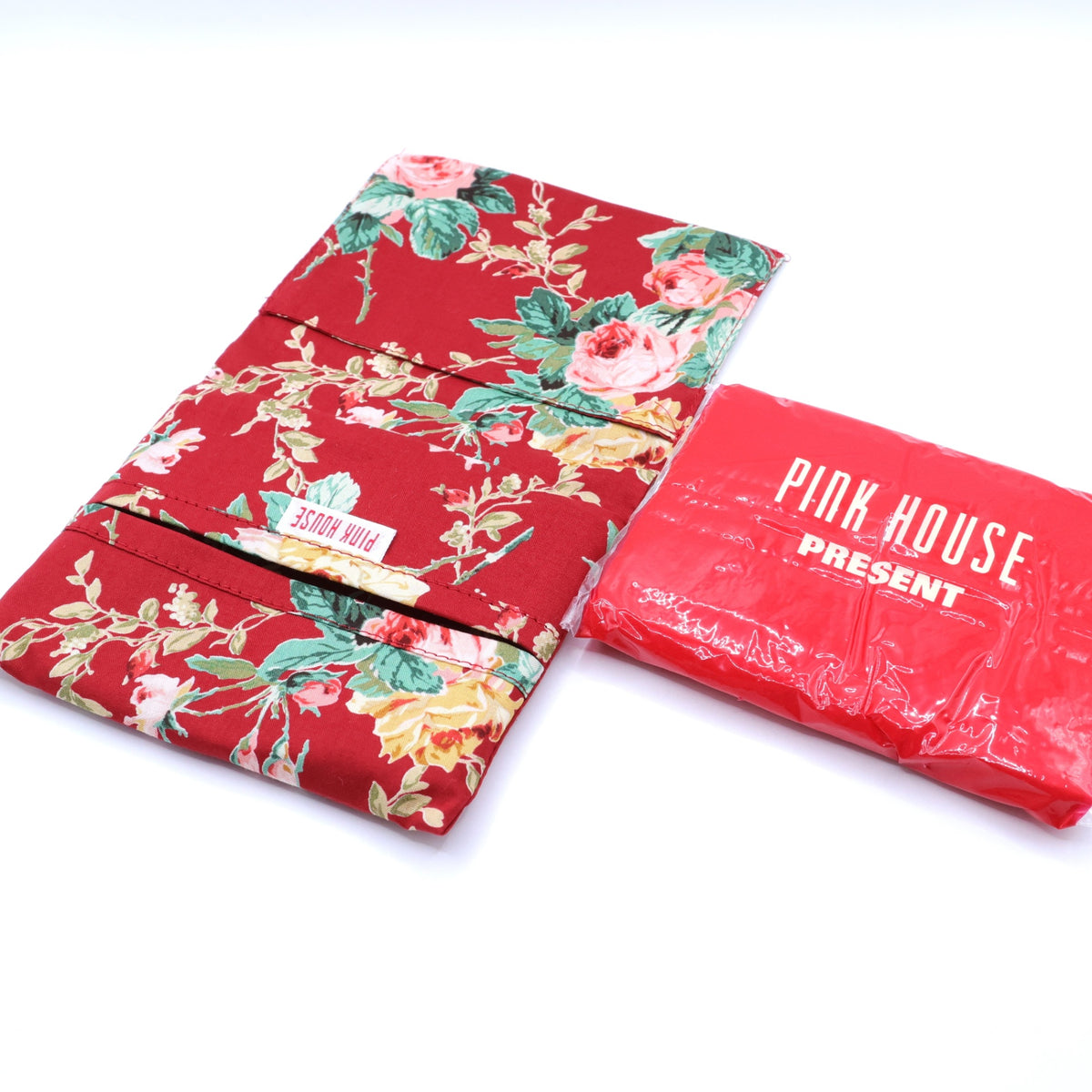 【美品！】ピンクハウス★可愛い薔薇柄♪ ティッシュケース ポケットティッシュ入り ノベルティ 赤系 so257