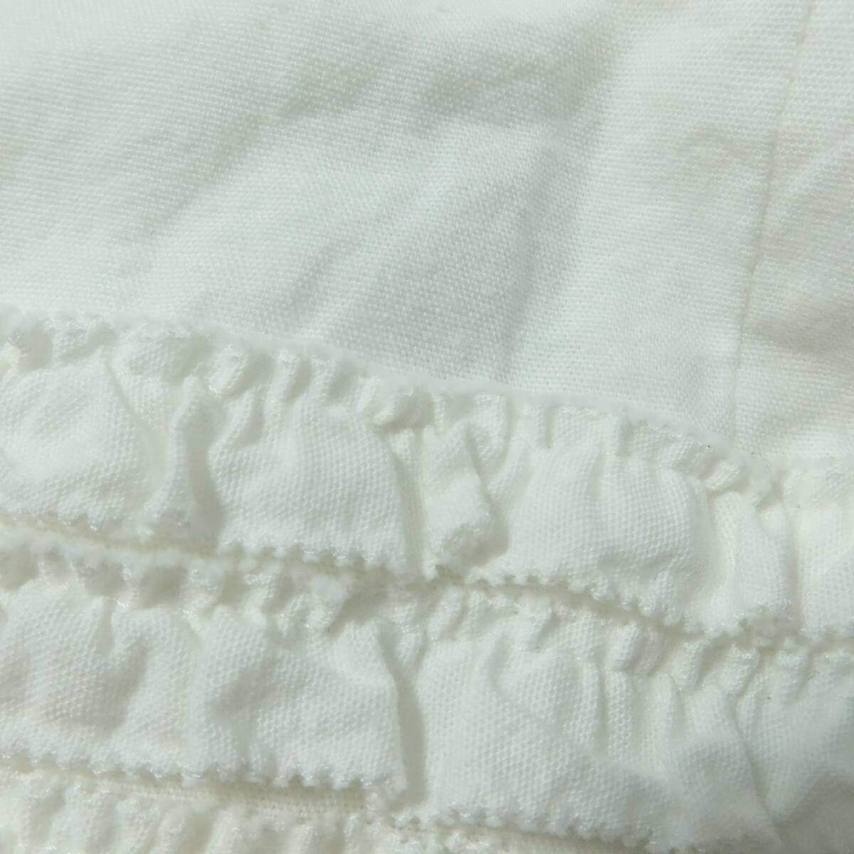 【美品】ピンクハウス★フリル使いワイドパンツ 白系 段々フリル♪残布有 2024年 無地 z20392