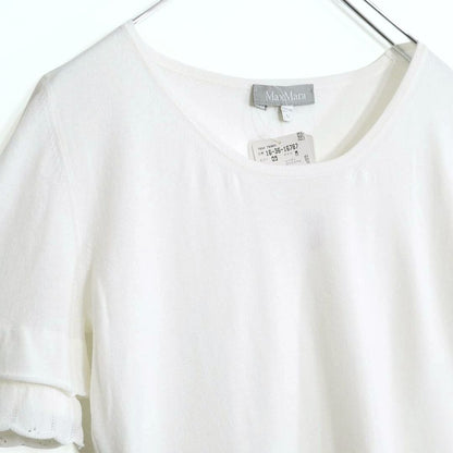 【新品タグ付】マックスマーラ Max Mara★フリルスリーブ ♪半袖カットソー サイズM 白系 ＊z21165