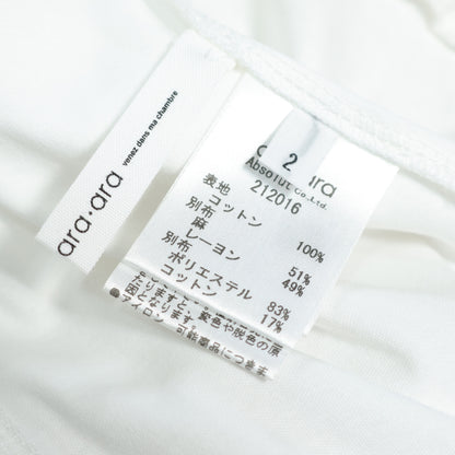 ara-ara★ふんわり半袖カットソー チュニック サイズ2 白系 無地 z22827
