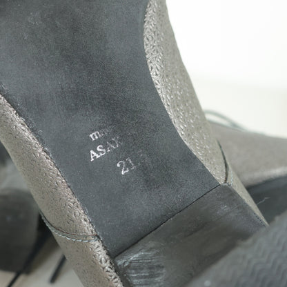 andsteady★メタリック レースアップシューズ   紐靴 オックスフォード サイズ21.5 グレー系 sh239