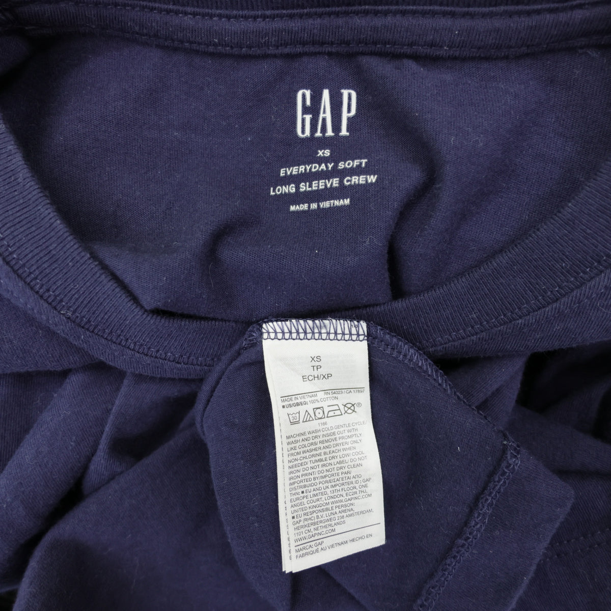GAP★30周年記念♪ロングTシャツ カットソー サイズXS ネイビー系 無地 z23531