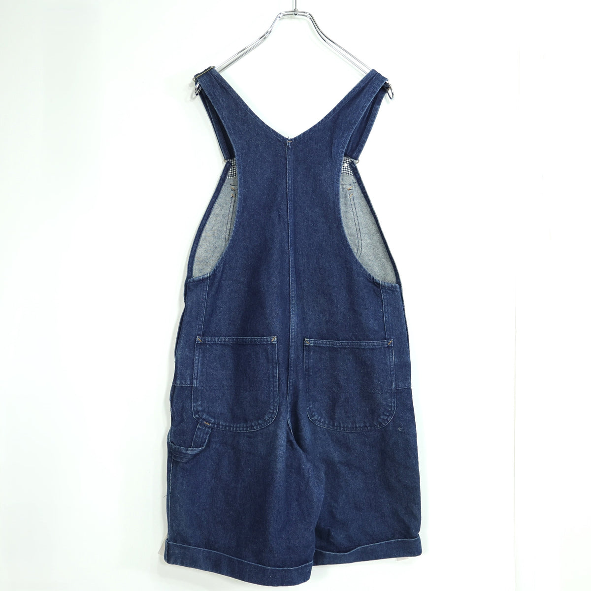 ピンクハウス★カジュアル可愛い♪ デニムサロペット ショートパンツ インディゴ ロゴプリント オーバーオール サイズM 紺系 z23094