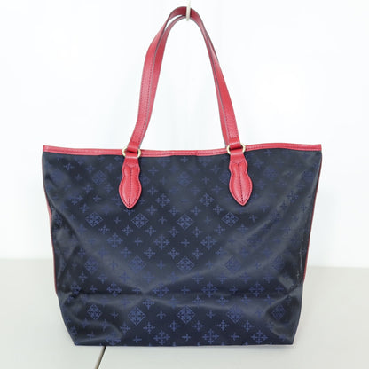 【美品】ラシットrusset★Lilyシリーズ 大人可愛い トートバッグ モノグラム A4収納可 ネイビー×ピンク ＊ba183