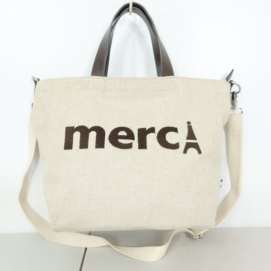 merciメルシー★ キャンバストートショルダーバッグ 2WAY ナチュラル キャラオクルス 生成りベージュ　＊ba190