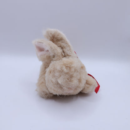【美品】ワンダフルワールド カネコイサオ★ とびうさぎブローチ  コサージュ うさぎ ぬいぐるみ ベージュ系 ko121
