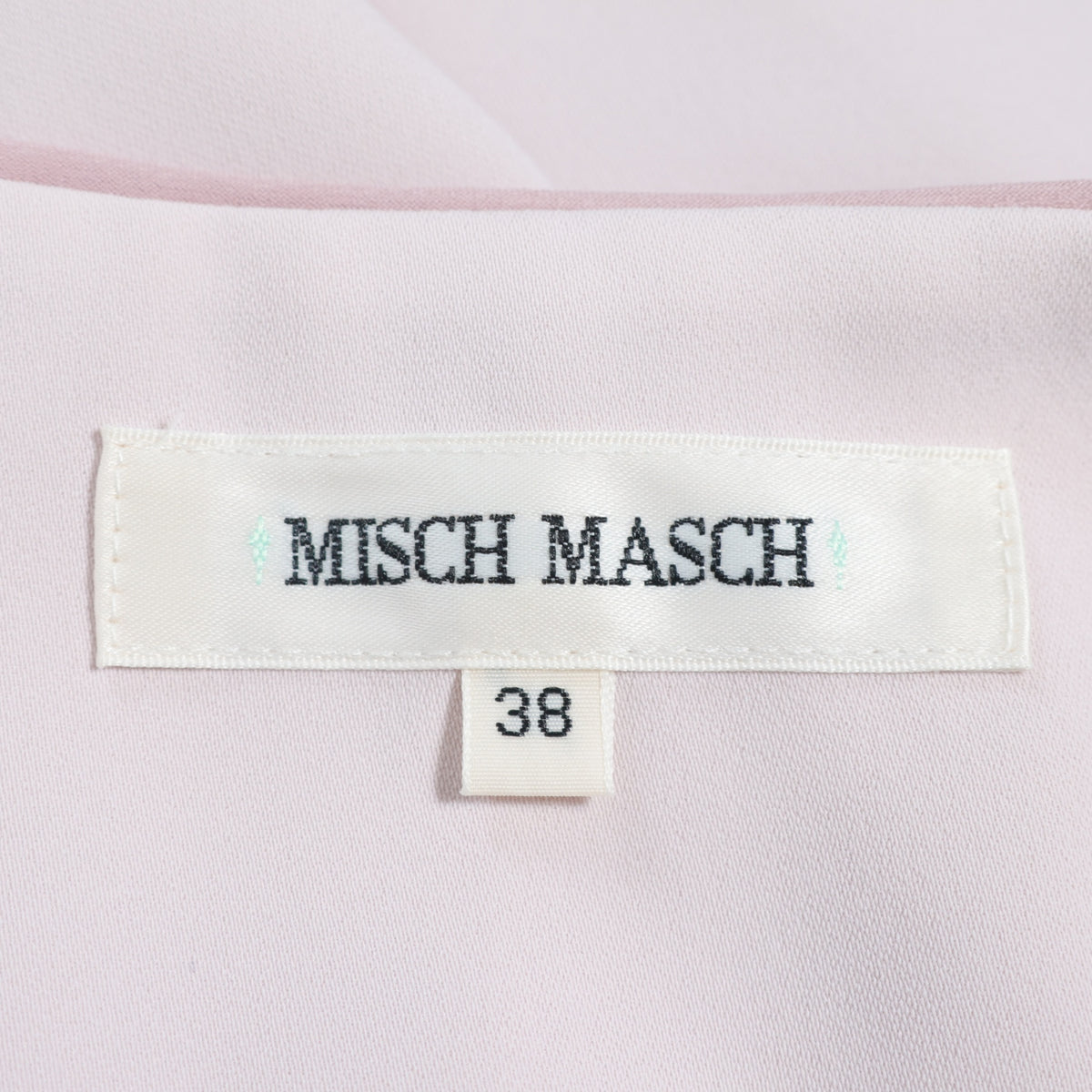 【美品】ミッシュマッシュ★ノーカラージャケット サイズM ピンク系 ボタンレス 無地 z22658