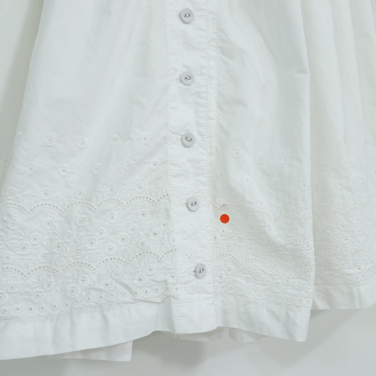 ピンクハウス★お花の刺しゅう♪長袖シャツワンピース 白系 前開き 薄手 はしごレースも♪z22158