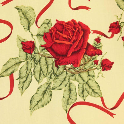 ピンクハウス★印象的！真っ赤な薔薇pt♪半袖ワンピース イエロー系 大きなリボン♪薄手 z20119