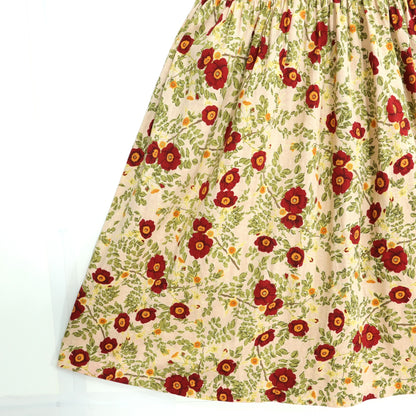 ピンクハウス★花柄カットソーワンピース ベージュ系 大きなリボン♪z22304