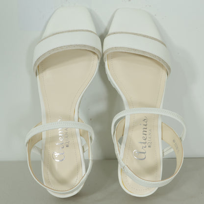 【極美品】銀座ダイアナ artemis by DIANA★エレガント♪ウェッジソールサンダル 白系 大きいサイズXL sh183