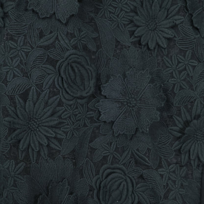 【美品！】インゲボルグ INGEBORG★透かし花柄カットソー モチーフいっぱい おしゃれ サイズ9 黒系 z22291