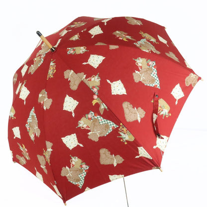 【新品タグ付】ピンクハウス★可愛い！くまさんピクニック テディベア 長傘60㎝ 赤系 ＊so135