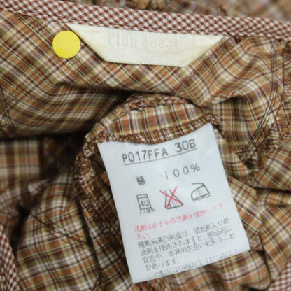 ピンクハウス★ローズ刺繍パッチワーク♪オリチェptワンピース 茶系 前開き フリルたっぷり♪薄手 z20996