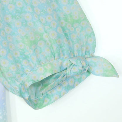 【美品】フランシュリッペ★ロマンティック♪ワンピース サイズM 虹色系 替え襟付き♪花と森プリント♪z15803