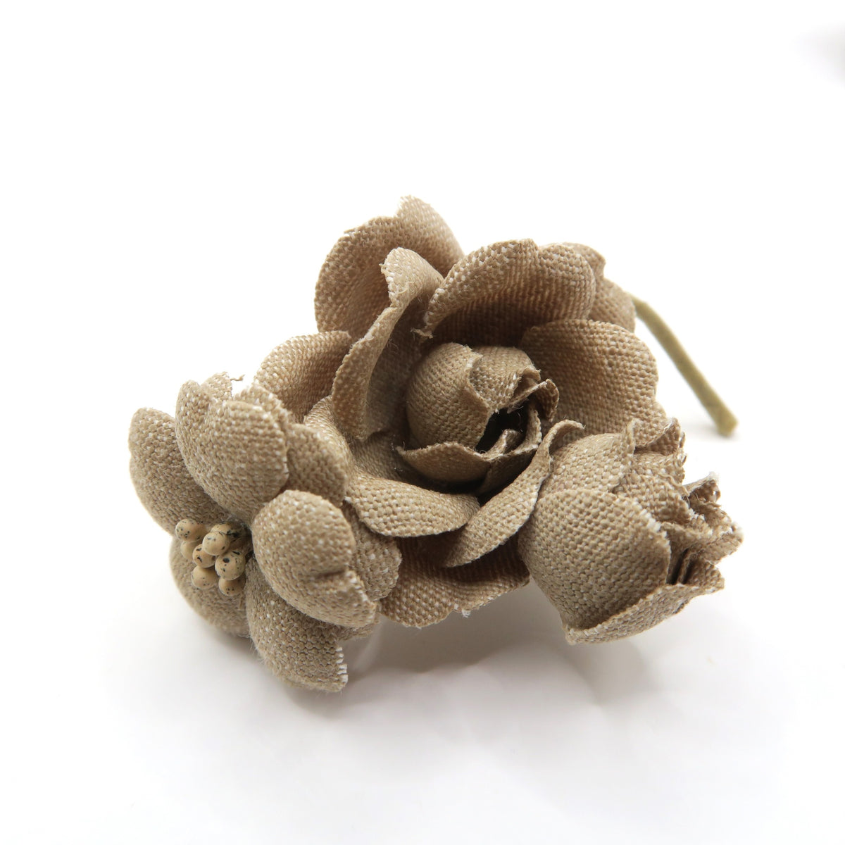【美品！】インゲボルグ? ピンクハウス?★3点セット!かわいいフラワーコサージュ 桜 バラ つぼみ ベージュ系 ko153