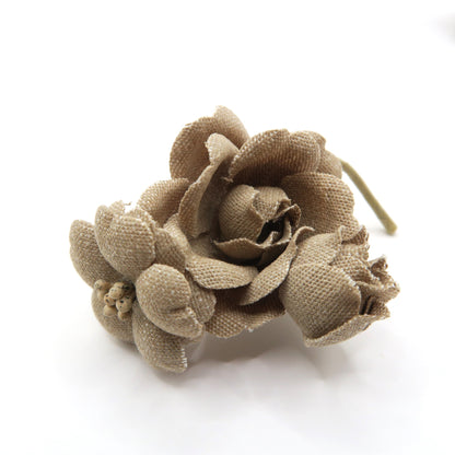 【美品！】インゲボルグ? ピンクハウス?★3点セット!かわいいフラワーコサージュ 桜 バラ つぼみ ベージュ系 ko153