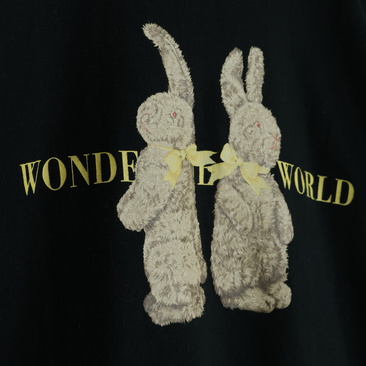 ピンクハウス★リボンうさぎpt♪半袖カットソー Tシャツ 黒系 無地 z21927