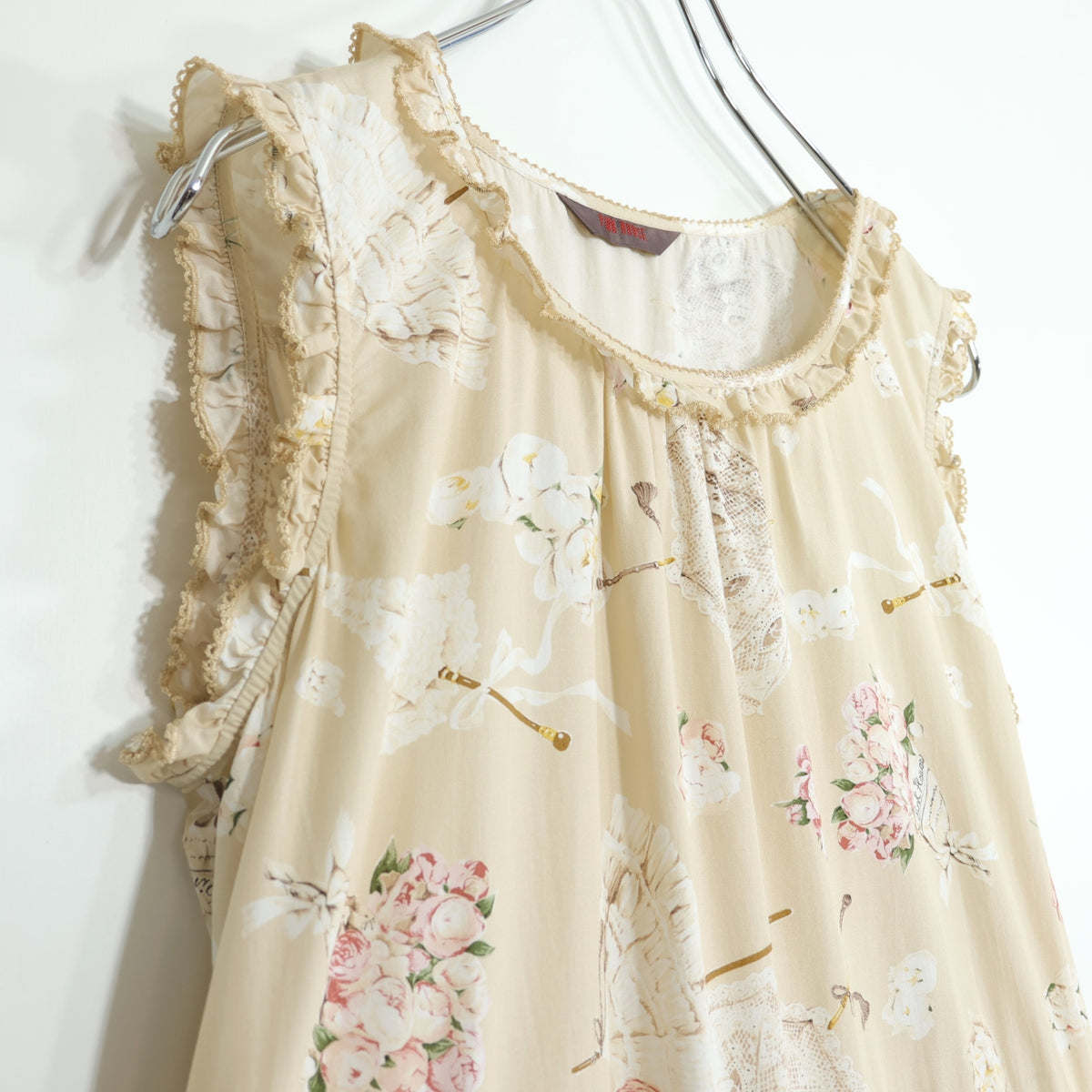 【美品】ピンクハウス★パラソルpt♪ノースリーブワンピース ベージュ系 ふんわりフォルム♪2025年製 z22692