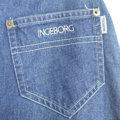インゲボルグ INGEBORG★ベスト＆スカートセット シンプル ロゴ刺しゅう デニム生地 ブルー系 z20094