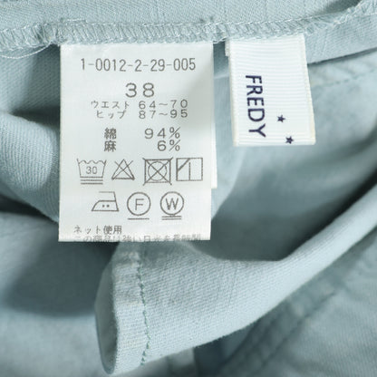 FREDY REPIT★ワイドパンツ サイズ38 アイスブルー系 タック ウエストゴム z22756