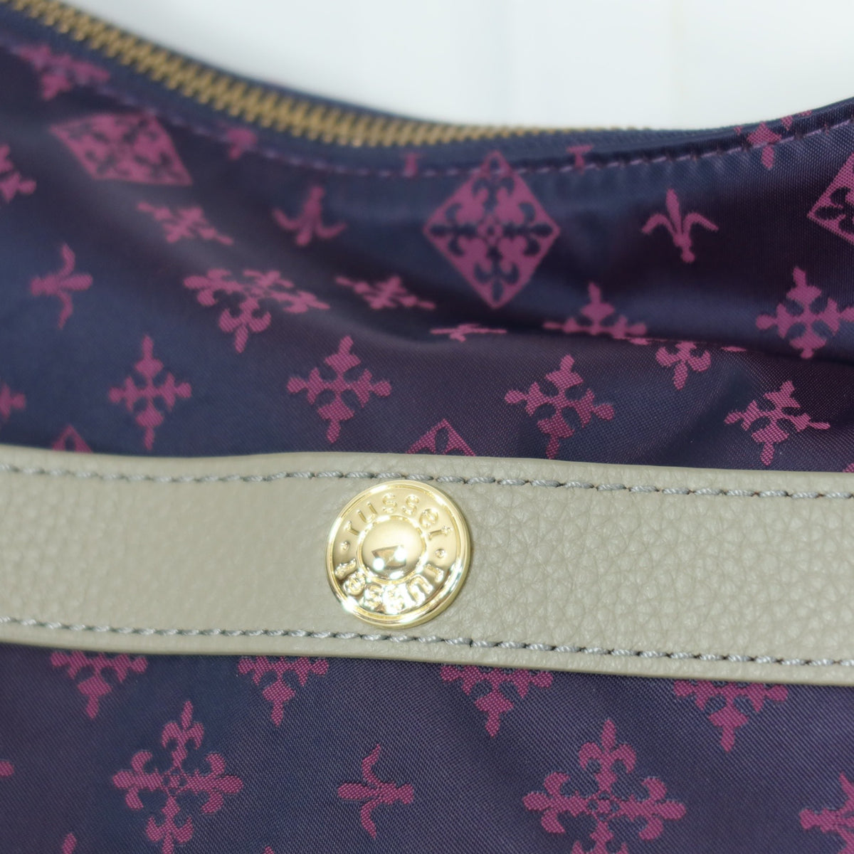 【美品】ラシット ★斜め掛けok! 2WAYショルダーバッグ ネイビー×ピンク系　＊ba186