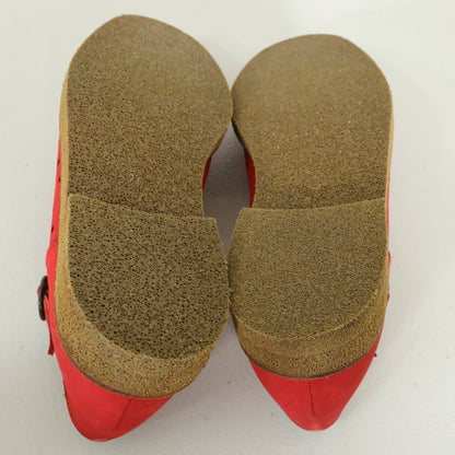 ピンクハウス★パンチングレザー マニッシュ 厚底シューズ 大きいサイズL 赤系 *sh208