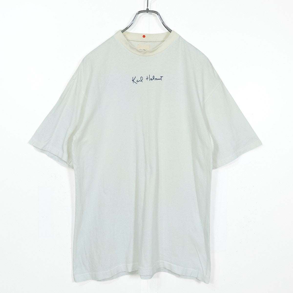 カールヘルム★上質な印象♪ ロゴプリント半袖カットソー・Tシャツ 白系 z22531