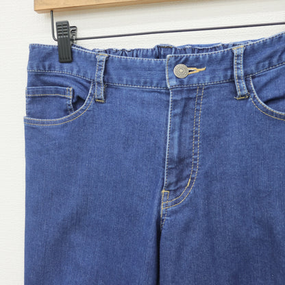 ピンクハウス★裾のフリルリボンがフェミニン♪ デニム クロップドパンツ ジーンズ サイズ3(M) インディゴブルー系 z23203